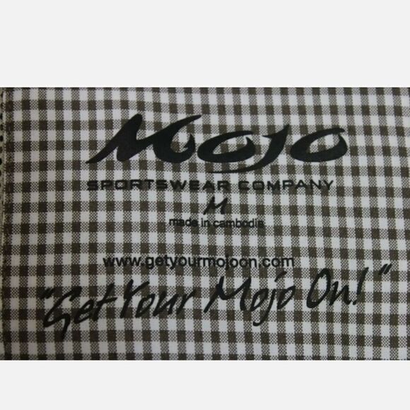 MOJO SPORTSWEAR BUTTON FRONT SS MENS VENTED SHIRT BROWN CHECK SIZE MEDIUM - Picture 8 of 9